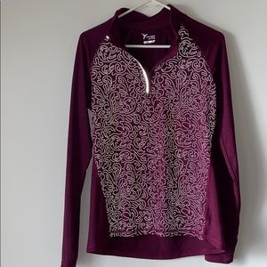 Reflective half zip pullover with thumbholes